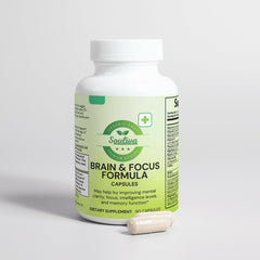 Souliva Brain & Focus Formula – Cognitive Support & Mental Clarity Supplement, 60 Capsules.