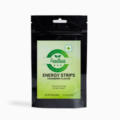 Souliva Energy Oral Strips – Fast-Acting, Natural Energy Boost with Green Tea Caffeine & Vitamin B12, 30 Strips.