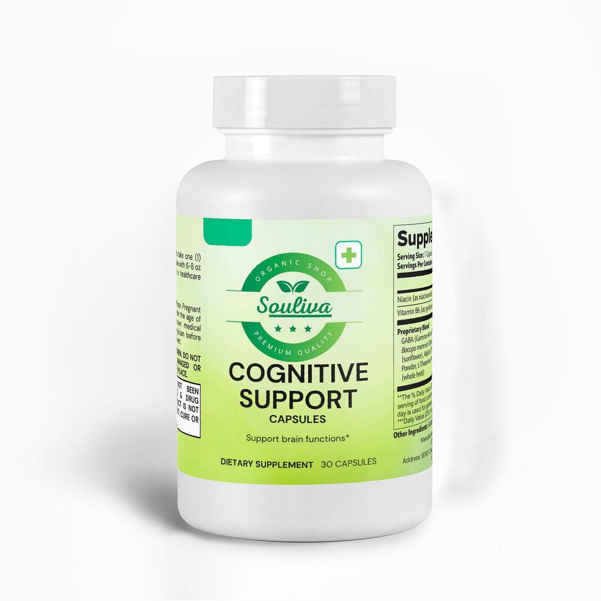 Souliva Cognitive Support – Natural Brain Booster for Focus, Clarity & Mental Performance, 30 Capsules.