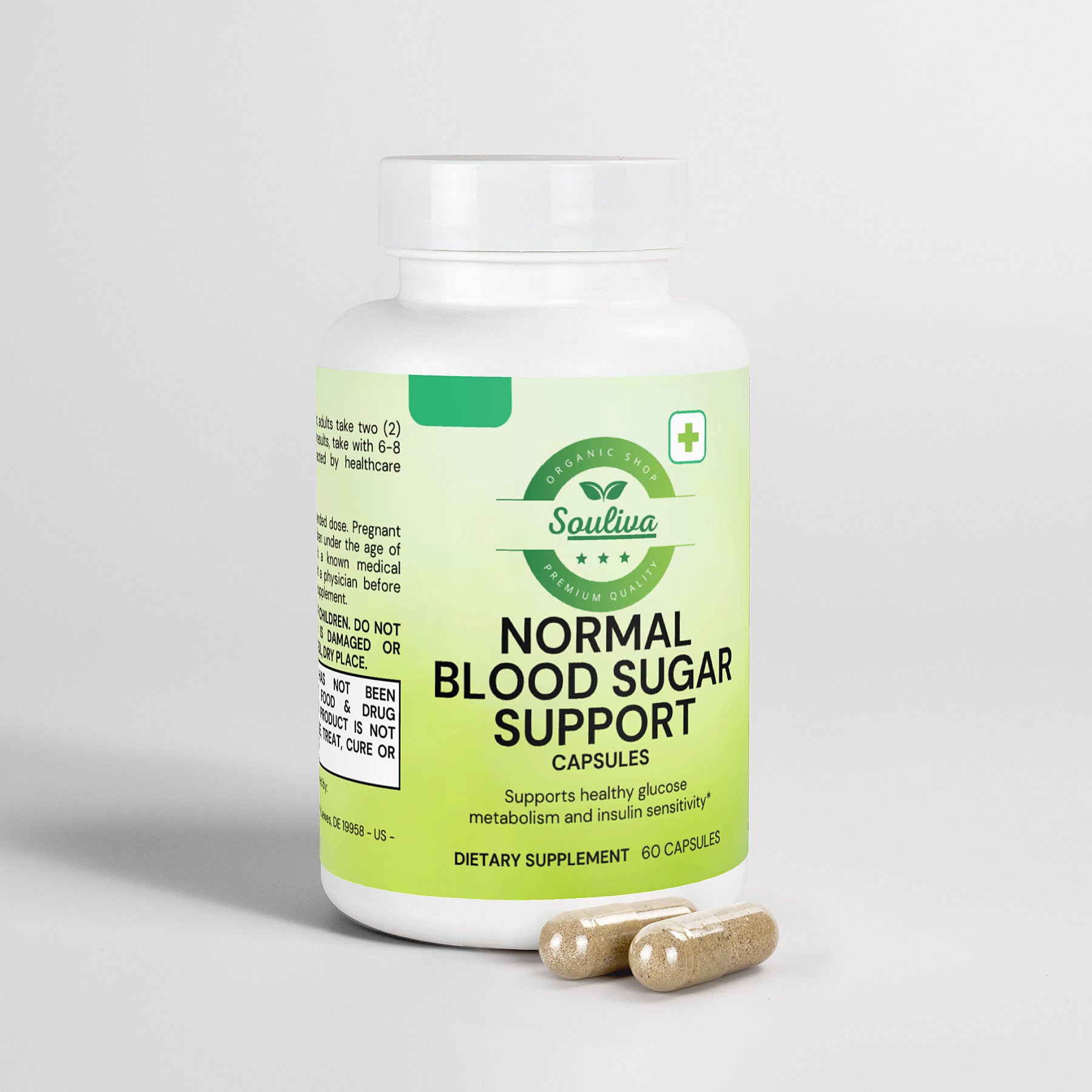 Souliva Blood Sugar Support – Natural Supplement for Healthy Glucose Metabolism & Insulin Sensitivity, 60 Capsules.